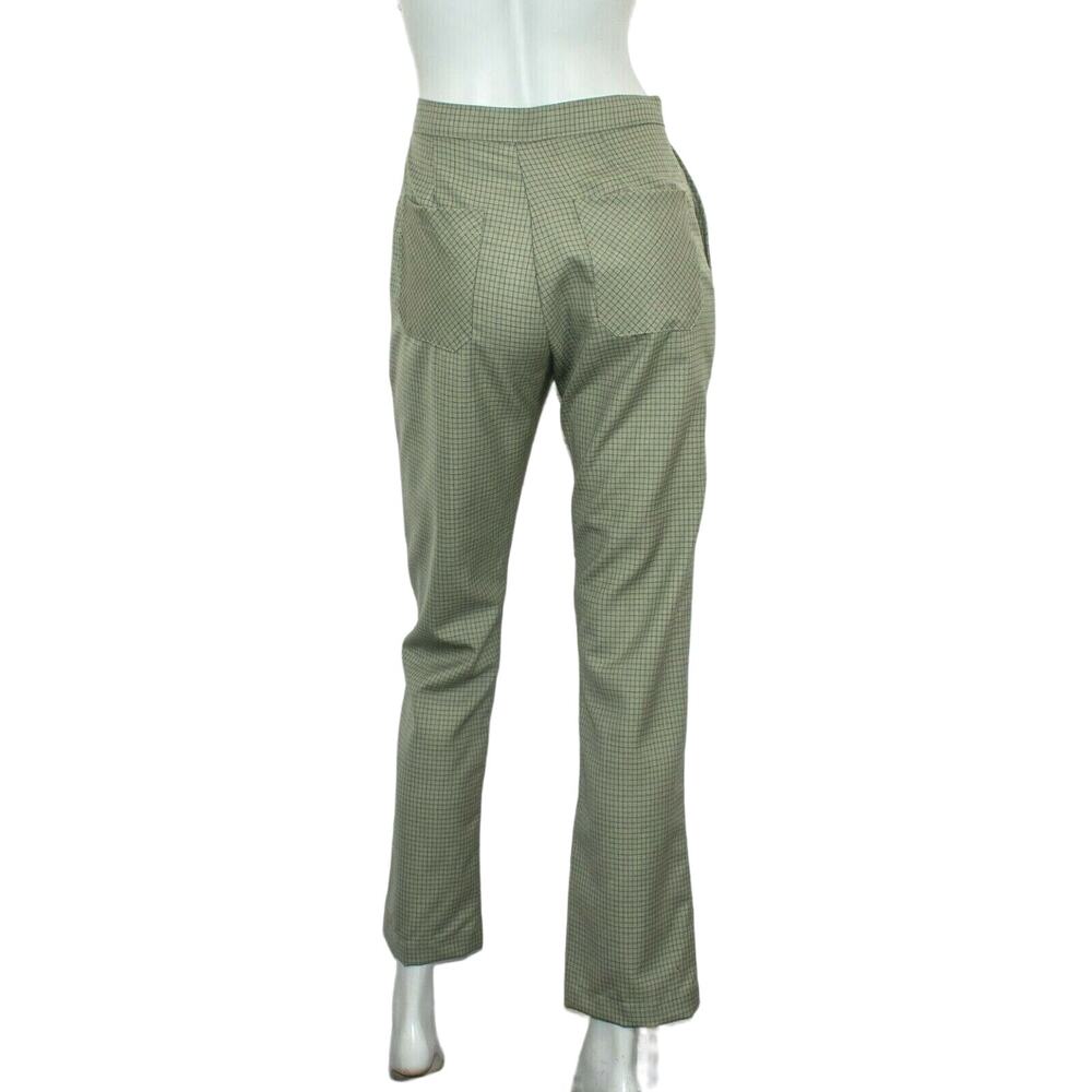 CARLEEN Poppy Pants Sage Wool Grid Check Women's Size 2 - Picture 4 of 10